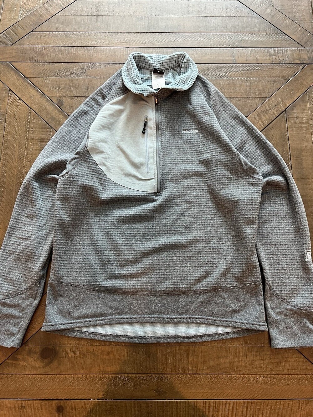 Patagonia R1 Regulator Half Zip Fleece Pullover Mens Medium Gray Made in USA